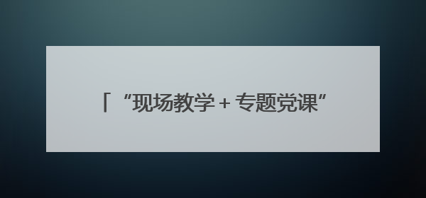 “现场教学＋专题党课”为支点建设注入水利动能