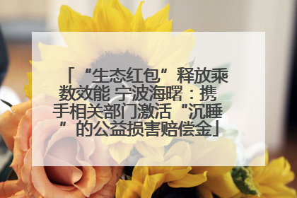 “生态红包”释放乘数效能 宁波海曙：携手相关部门激活“沉睡”的公益损害赔偿金