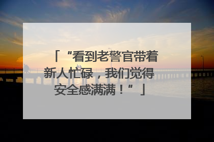 “看到老警官带着新人忙碌，我们觉得安全感满满！”