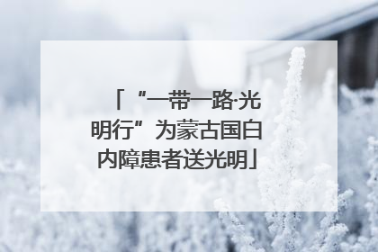 “一带一路·光明行”为蒙古国白内障患者送光明