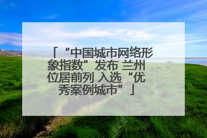 “中国城市网络形象指数”发布 兰州位居前列 入选“优秀案例城市”