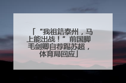 “我祖籍泰州，马上能出战！”前国脚毛剑卿自荐踢苏超，体育局回应