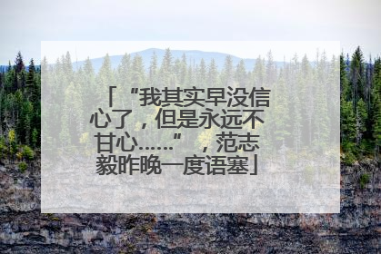 “我其实早没信心了，但是永远不甘心……”，范志毅昨晚一度语塞