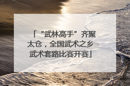 “武林高手”齐聚太仓，全国武术之乡武术套路比赛开赛