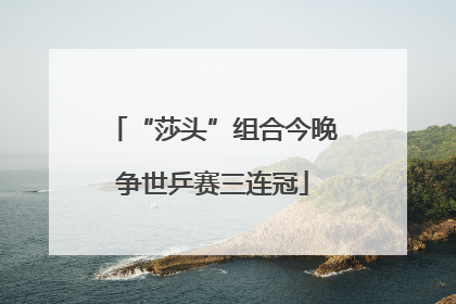 “莎头”组合今晚争世乒赛三连冠