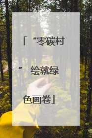 “零碳村” 绘就绿色画卷