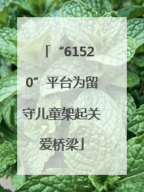 “61520”平台为留守儿童架起关爱桥梁