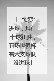 “C罗”进球，拜仁十球狂胜，五场世俱杯有六支球队没进球