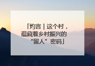 灼言｜这个村，蕴藏着乡村振兴的“留人”密码