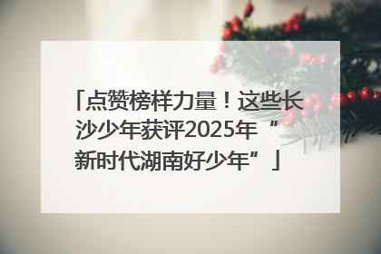 点赞榜样力量！这些长沙少年获评2025年“新时代湖南好少年”