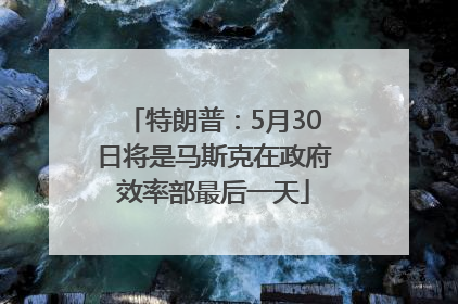 特朗普：5月30日将是马斯克在政府效率部最后一天