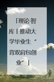 理论·智库丨推动大学毕业生“背双肩包创业”