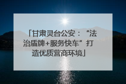 甘肃灵台公安：“法治盾牌+服务快车”打造优质营商环境