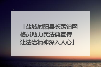 盐城射阳县长荡镇网格员助力民法典宣传 让法治精神深入人心