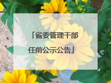 省委管理干部任前公示公告