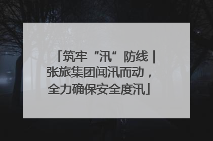 筑牢“汛”防线｜张旅集团闻汛而动，全力确保安全度汛