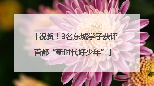 祝贺！3名东城学子获评首都“新时代好少年”