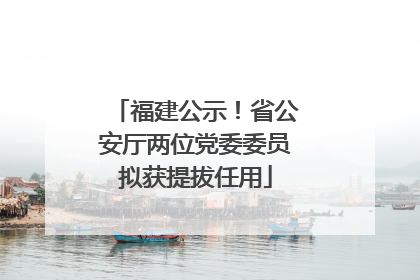 福建公示！省公安厅两位党委委员拟获提拔任用