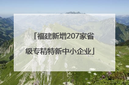 福建新增207家省级专精特新中小企业