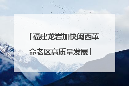 福建龙岩加快闽西革命老区高质量发展