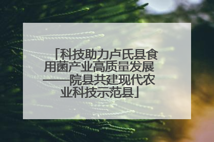 科技助力卢氏县食用菌产业高质量发展——院县共建现代农业科技示范县