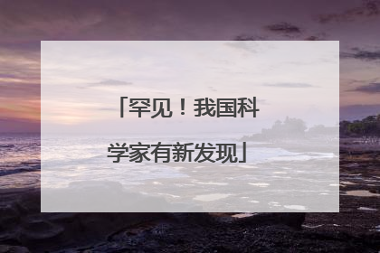罕见！我国科学家有新发现