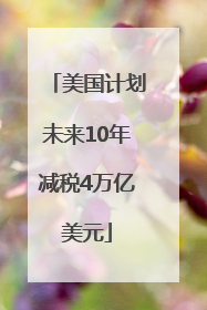 美国计划未来10年减税4万亿美元