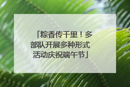 粽香传千里！多部队开展多种形式活动庆祝端午节