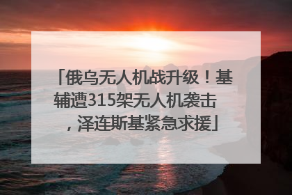 俄乌无人机战升级！基辅遭315架无人机袭击，泽连斯基紧急求援