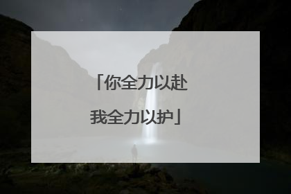 你全力以赴 我全力以护