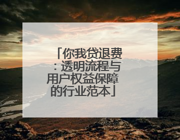 你我贷退费：透明流程与用户权益保障的行业范本