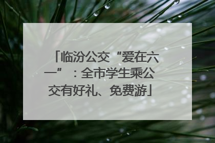 临汾公交“爱在六一”：全市学生乘公交有好礼、免费游
