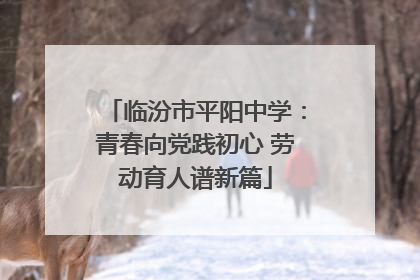 临汾市平阳中学：青春向党践初心 劳动育人谱新篇