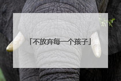 不放弃每一个孩子