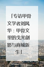 专访甲骨文学者刘风华：甲骨文里的戈光剑影与商城新生