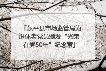 东平县市场监管局为退休老党员颁发“光荣在党50年”纪念章