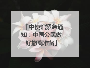 中使馆紧急通知：中国公民做好撤离准备