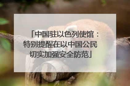 中国驻以色列使馆：特别提醒在以中国公民切实加强安全防范