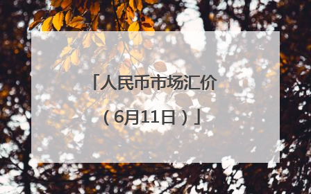人民币市场汇价（6月11日）