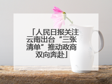 人民日报关注云南出台“三张清单”推动政商双向奔赴