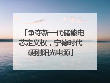争夺新一代储能电芯定义权，宁德时代硬刚阳光电源