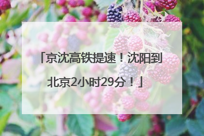 京沈高铁提速！沈阳到北京2小时29分！