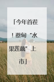 今年首茬！蔡甸“水果莲藕”上市