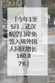 今年1至5月，武汉航空口岸免签入境外国人同比增长160.87%