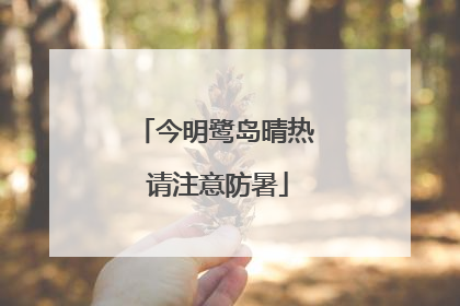 今明鹭岛晴热 请注意防暑