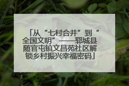 从“七村合并”到“全国文明”——郓城县随官屯镇文昌苑社区解锁乡村振兴幸福密码