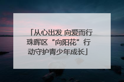 从心出发 向爱而行 珠晖区“向阳花”行动守护青少年成长