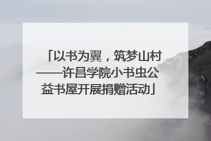 以书为翼，筑梦山村——许昌学院小书虫公益书屋开展捐赠活动