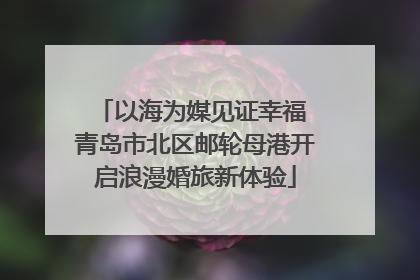 以海为媒见证幸福 青岛市北区邮轮母港开启浪漫婚旅新体验