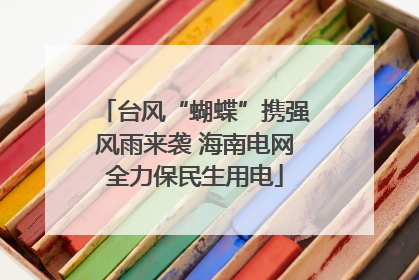 台风“蝴蝶”携强风雨来袭 海南电网全力保民生用电